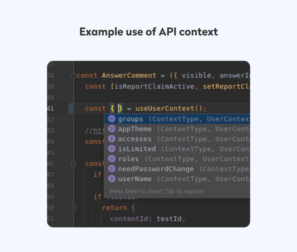 Example use of API context